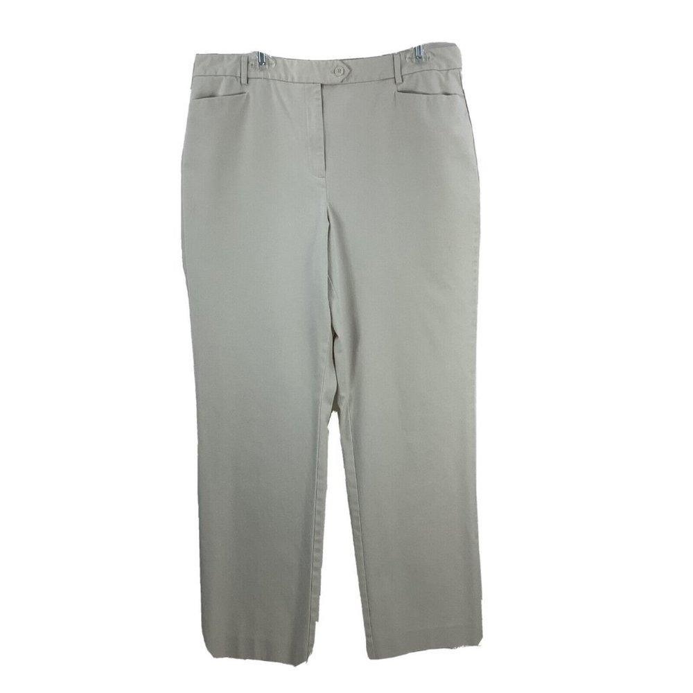 TALBOTS Womens Size 16 Pants Inseam 30.5" Light Khaki Straight Leg Stretch Twill